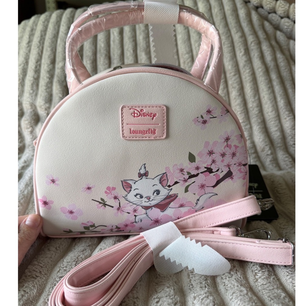 Disney Loungefly Aristocats Siblings Sakura Blossom Crossbody Bag Pink Marie